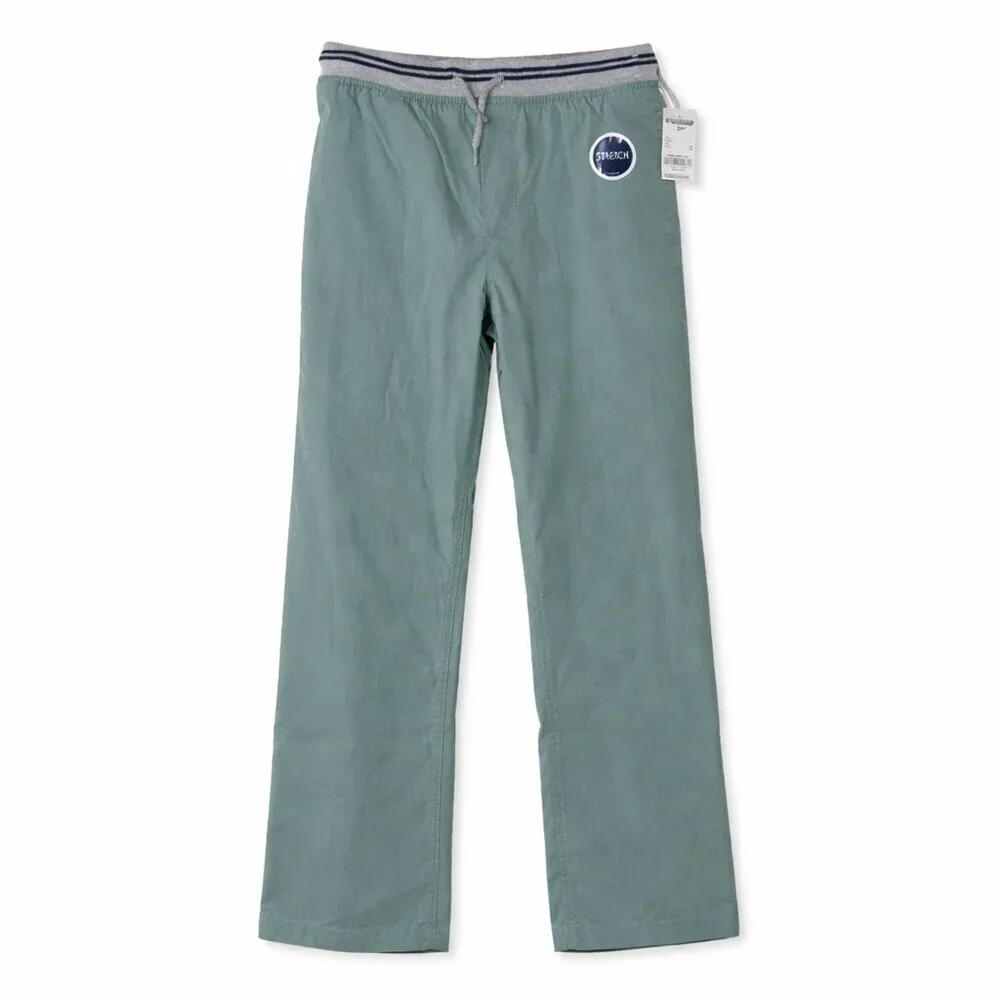 NWT OSHKOSH B’GOSH Boy’s Green Stretch Pull-On Pants Size 12